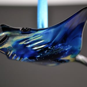 Hanging Glass Manta Ray Ornament, Lampwork Sea Life Sculpture, Ocean and Marine Life Art image 8