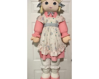 Sweetie Mine Life Size Rag Doll 1995 Large Soft Stuffed Vintage Toy 50" x 18"