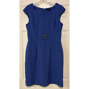 tahari arthur s levine blue dress TAHARI Arthur S Levine Dress Size 6 Sheath Dress Blue Textured NWT