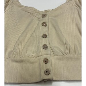 Free People Womens Brighter Days Top Slim Beige Size Small S Boho Summer Blouse image 7