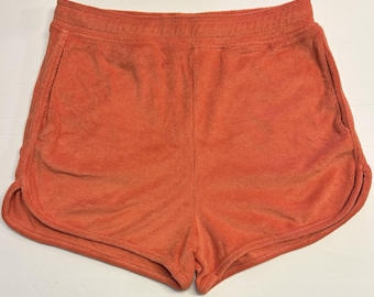 American Eagle Terry Cloth Shorts Women's XS Lounge Orange Drawstring Pockets