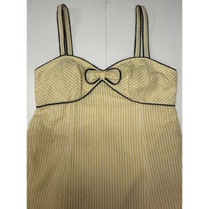 Anthropologie Violet Yellow Sundress Seersucker Sweetheart Fit & Flare Size 10 image 4