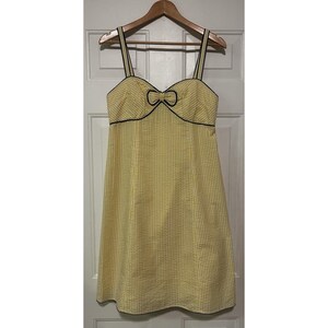 Anthropologie Violet Yellow Sundress Seersucker Sweetheart Fit & Flare Size 10 image 10