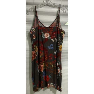 Johnny Was Matryoshka Nesting Doll Floral Sleep Slip Dress Grey Womens Large image 3
