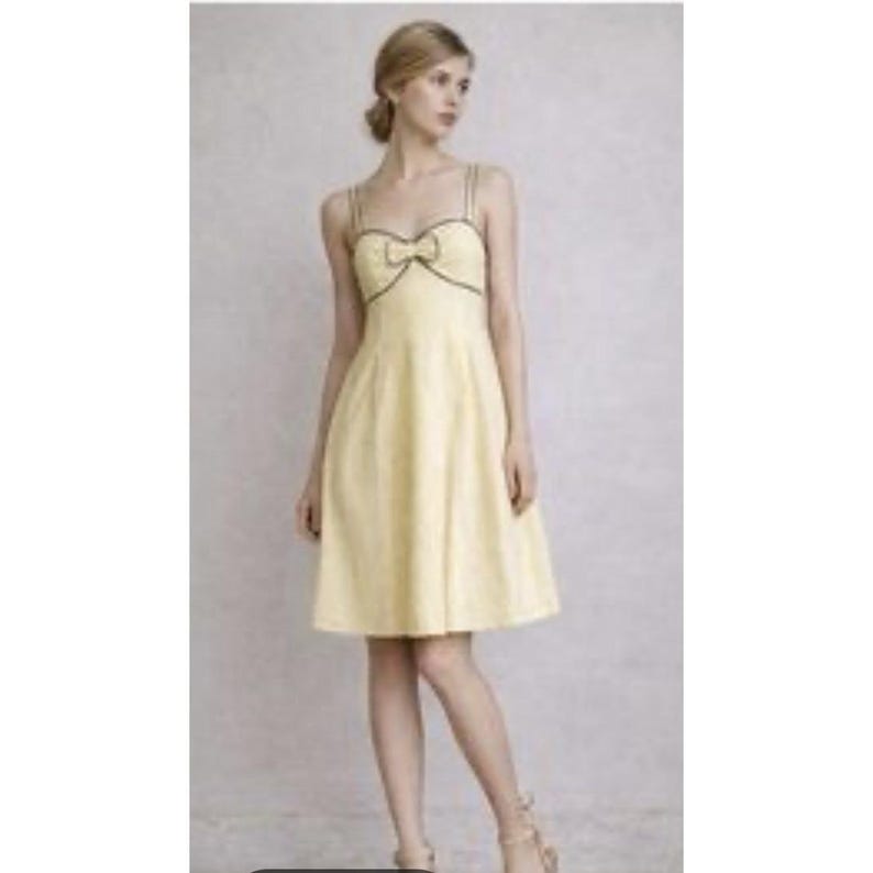 Anthropologie Violet Yellow Sundress Seersucker Sweetheart Fit & Flare Size 10 image 1