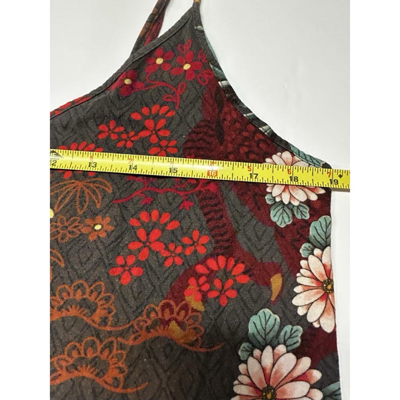 Johnny Was Matryoshka Nesting Doll Floral Sleep Slip Dress Grey Womens Large image 9