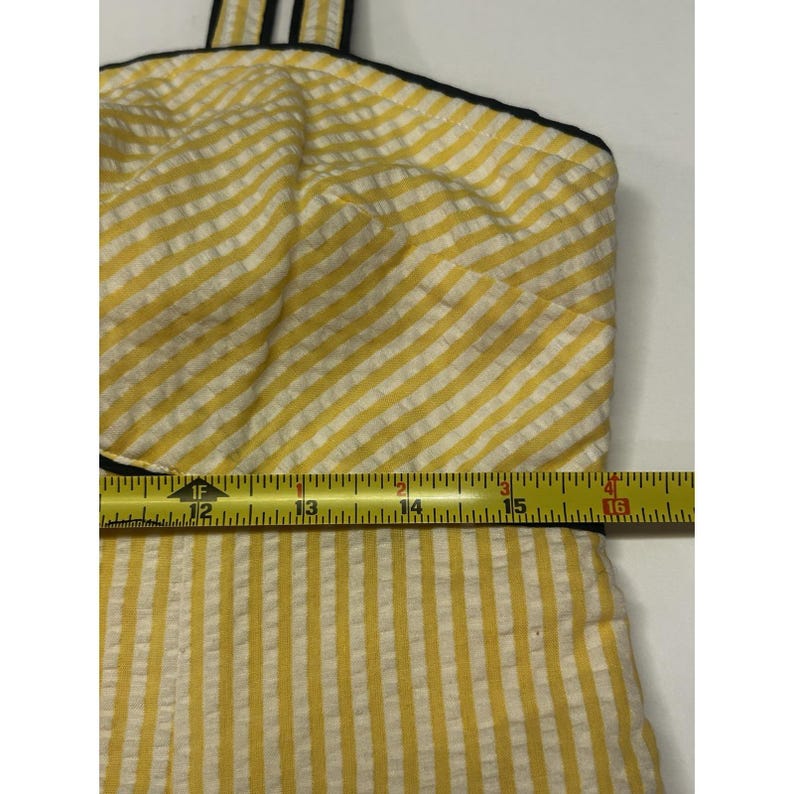 Anthropologie Violet Yellow Sundress Seersucker Sweetheart Fit & Flare Size 10 image 5