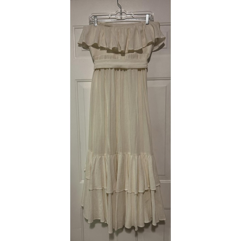 Free People Tavia Endless Summer Smocked Tiered Ruffle Maxi Dress Size Large L Bild 4