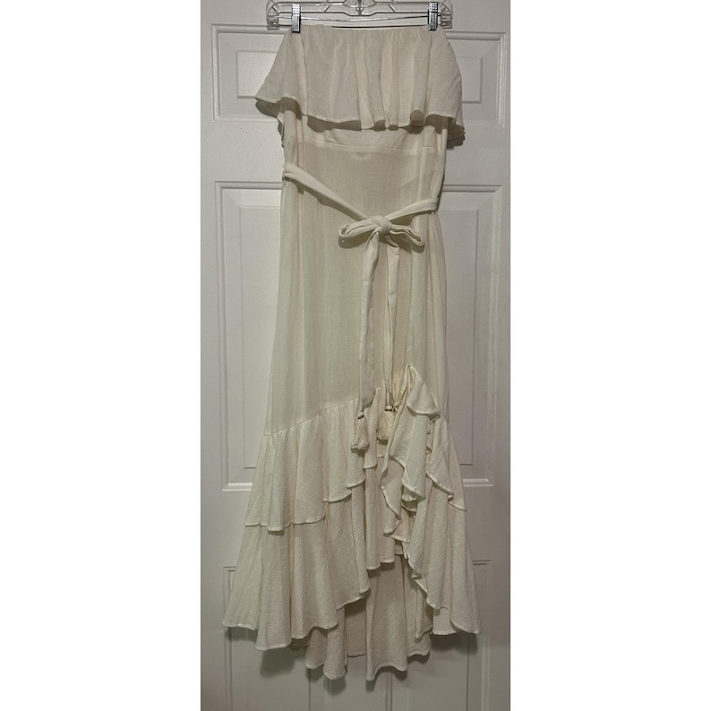 Free People Tavia Endless Summer Smocked Tiered Ruffle Maxi Dress Size Large L Bild 1