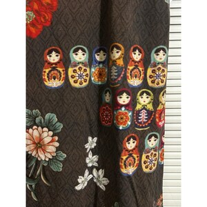 Johnny Was Matryoshka Nesting Doll Floral Sleep Slip Dress Grey Womens Large image 4