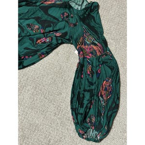 Free People Drift Away Tunic Dress Green Floral Boho Womens Size M Hippie Style image 12