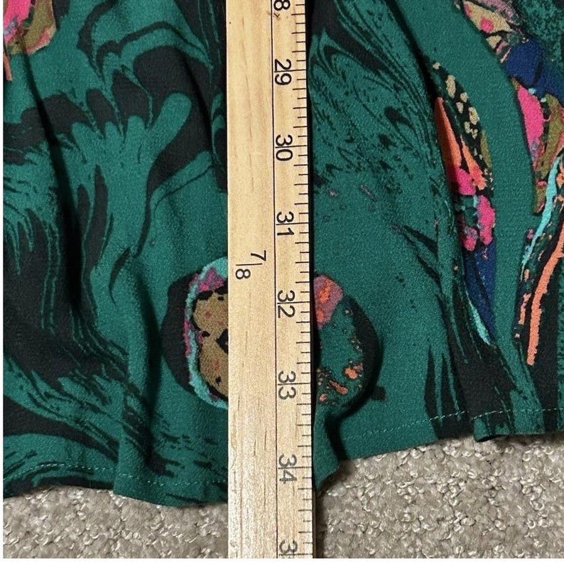 Free People Drift Away Tunic Dress Green Floral Boho Womens Size M Hippie Style image 10