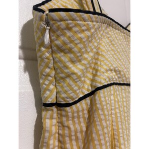Anthropologie Violet Yellow Sundress Seersucker Sweetheart Fit & Flare Size 10 image 8