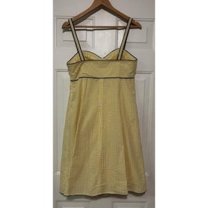 Anthropologie Violet Yellow Sundress Seersucker Sweetheart Fit & Flare Size 10 image 3