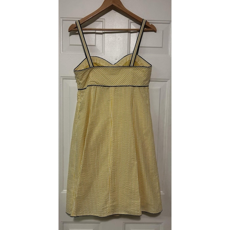Anthropologie Violet Yellow Sundress Seersucker Sweetheart Fit & Flare Size 10 image 3