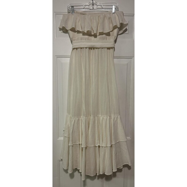 Free People Tavia Endless Summer Smocked Tiered Ruffle Maxi Dress Size Large L Bild 2
