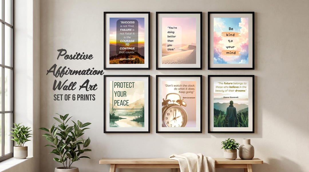 Positive Affirmation Wall Art Printables (set of 6) – Self Love Quote ...