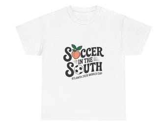 Fußball im Süden T-Shirt | Atlanta 2026 WM, Pfirsich & Fußball