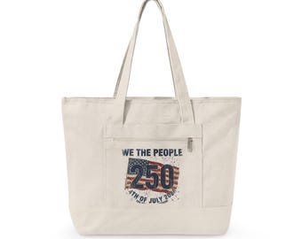 We The People 250 Flagge Grunge Tasche | Canvas Tasche mit Reißverschluss