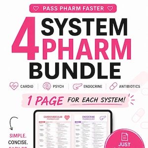 Nursing Pharmacology QUICK Study Guides Bundle | Cardiovascular, Antibiotics, Mental Health, Endocrine (PDF Download)