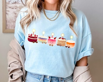 Camiseta unisex para amantes de los pasteles: camiseta gráfica de celebración de cumpleaños para adultos