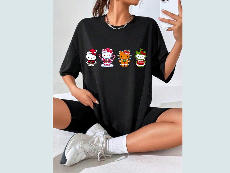 Hello Kitty Christmas T-Shirt | Santa Gingerbread Grinch Candy Cane Tee