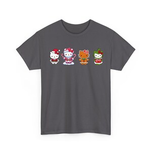 Camiseta navideña de Hello Kitty / Camiseta de Papá Noel, pan de jengibre, Grinch y bastón de caramelo imagen 6