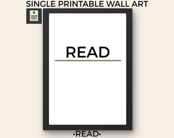 Read Printable Wall Art Kids Learning Poster Reading Room Decor