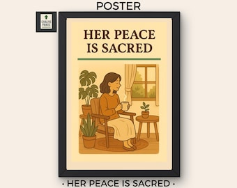 Póster imprimible de meditación: Mente tranquila y paz interior