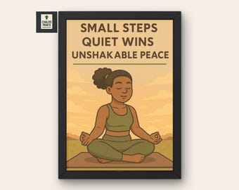 Póster imprimible de meditación: Mente tranquila y paz interior