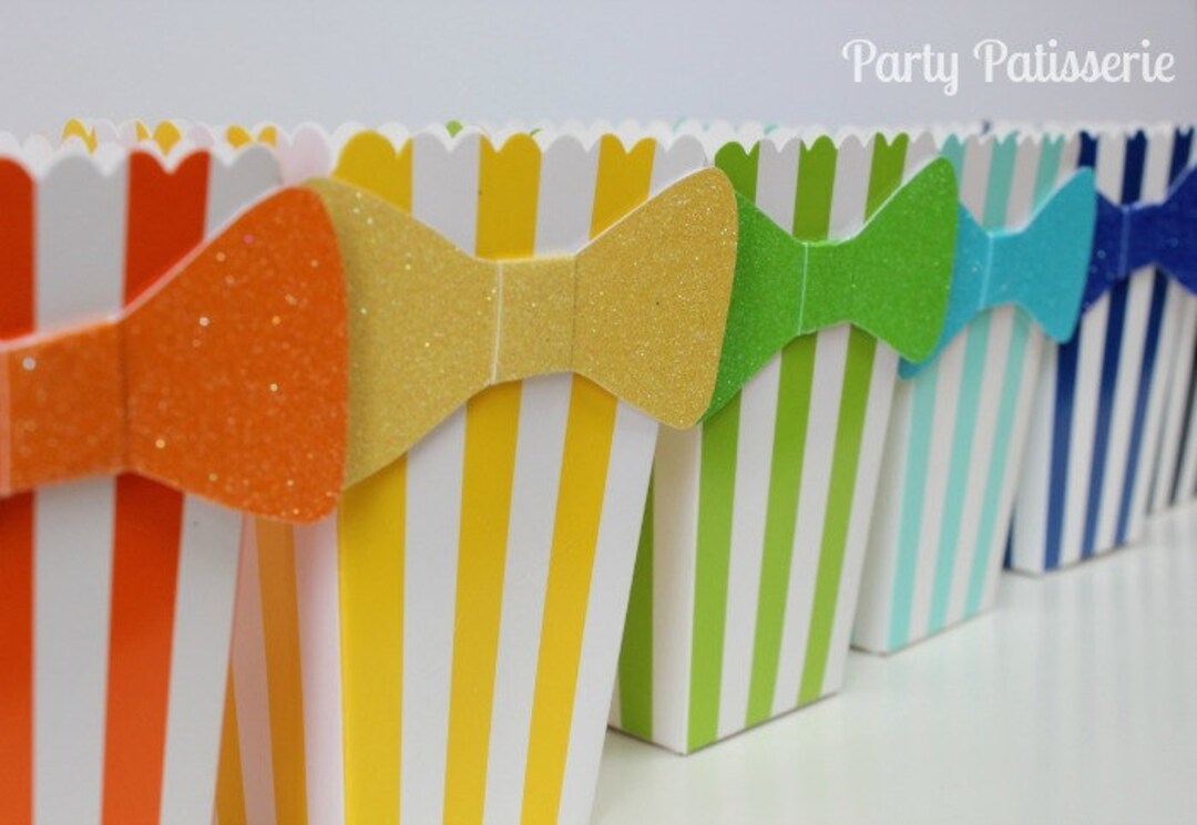 Bowtie Popcorn Boxes Party Favors Set of 10 Choose Your Etsy
