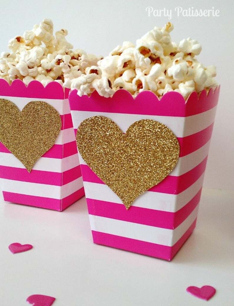 Popcorn Boxes Pink and White stripe treat boxes treat Etsy Italia