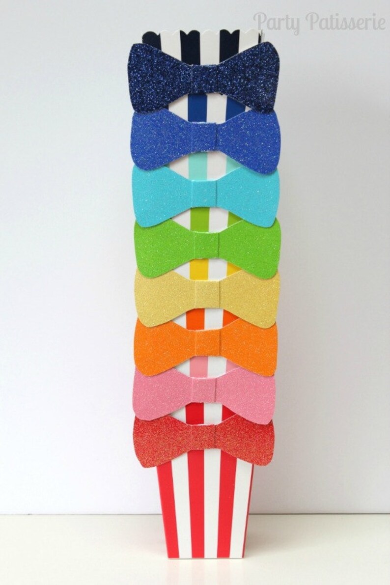 Bowtie Popcorn Boxes Party Favors Set of 10 Choose Your Etsy