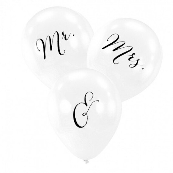 2 sets Balloons wedding reception bridal shower engagement party Mr & Mrs
