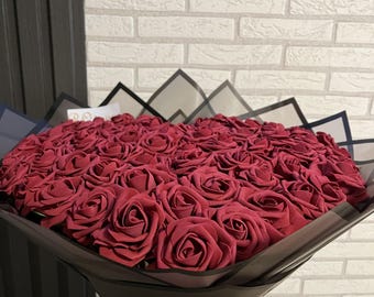 Luxury Red Rose Bouquet, Eternal Rose Bouquet, Rose Gift, Handmade Rose Bouquet, Perfect Gift for Valentine's Day, Birthday, Mother's Day