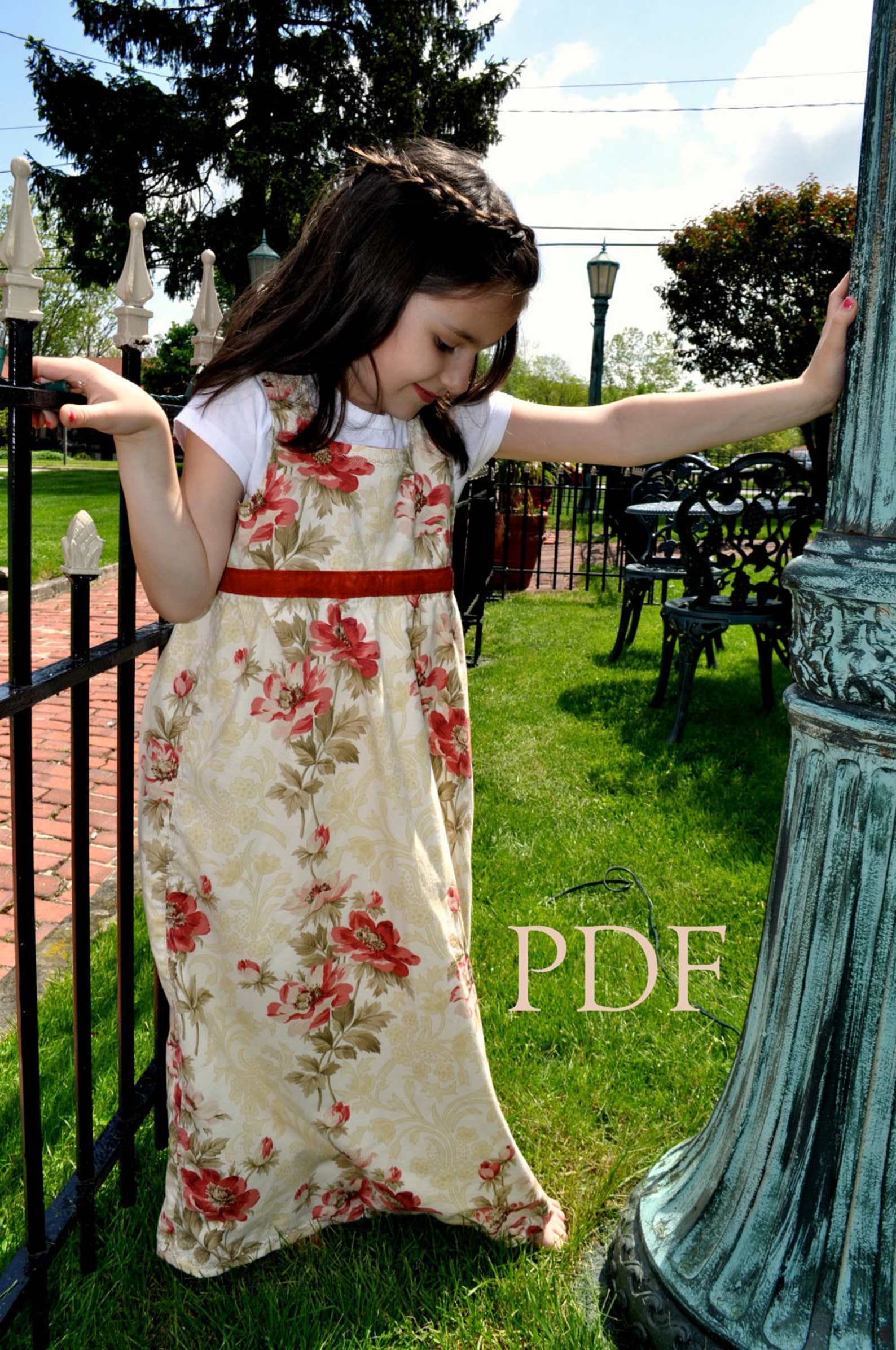 Classic Girls Full Apron, Regency Era Inspired, Pdf Sewing Pattern ...
