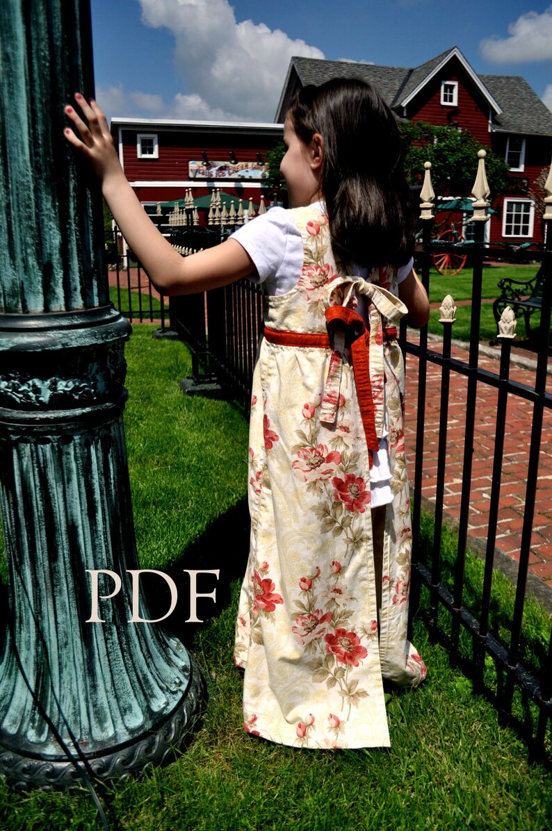 Classic Girls Full Apron, Regency Era Inspired, Pdf Sewing Pattern ...