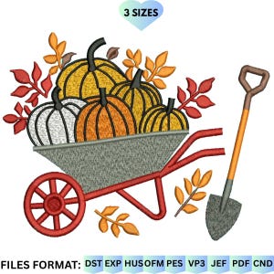 Halloween Pumpkin Farm Embroidery Design, Fall Harvest Machine Embroidery File, Spooky Pumpkin Autumn Stitch Pattern, Instant Download.