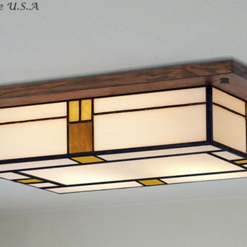 Dining Room Light Fixture Mission Style Vintage Style Glass - Etsy