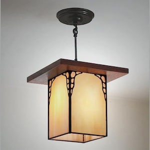 Mission Style Hanging Lantern - Antique Style