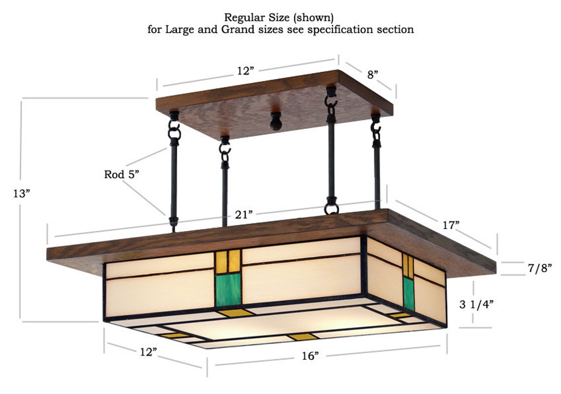 Dining Room Light Fixture Mission Style Vintage Style Glass - Etsy