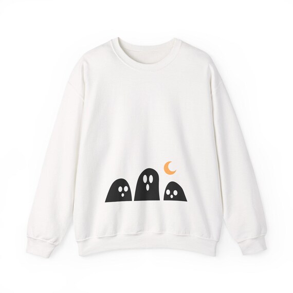 Ghostly Spirit Crewneck Sweatshirt, Halloween Fashion, Cozy Unisex Pullover, Cute Ghost Design, Fall Sweatshirt, Spooky Gift