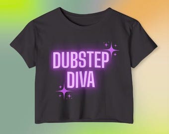 Dubstep Diva Crop Top - Rave and EDM Festival Fashion Tee