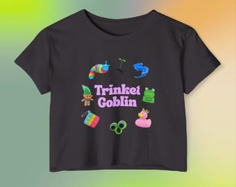 Trinket Goblin Crop Top - Rave and EDM Festival Fashion Tee | Comfortable Cotton Blend Tee