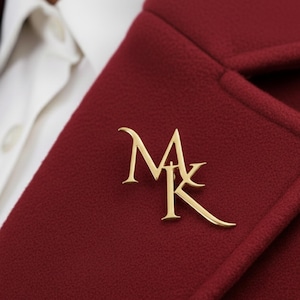 Brooch, Custom Initial Lapel Pin, Custom Lapel Pin, Wedding Gift, Bridesmaid Gift, Groomsmen Gift, Brooches, Xmas, Party Pin