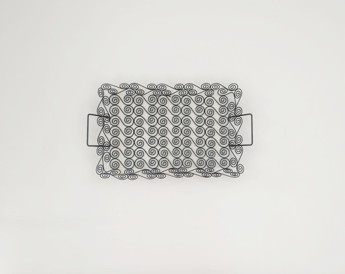 SOLD SOLD Vintage Postmodern French Wire Serving Tray - Spanish Style Curly Swirl Basket