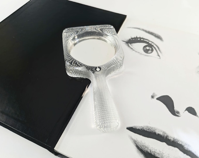 Chic Vintage Pukeberg Glass Hand Mirror – Designed by Göran Wärff (1960s)