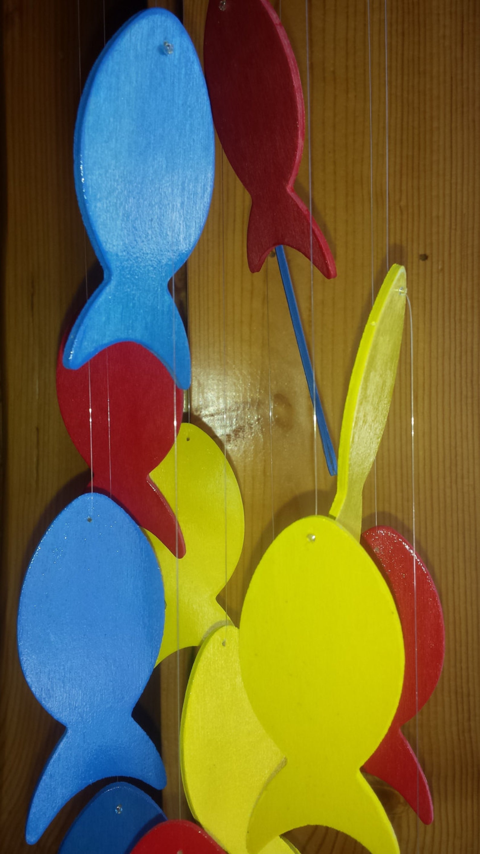 Primary Colors Wooden Fish Mobile Etsy