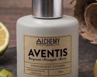 Difusor de varillas Aventis - Inspirado en Creed / Bergamota • Piña • Abedul / Sin alcohol / Hecho a mano en Cornualles