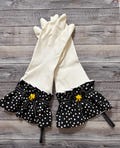 Modern Geometric Bee Design Dish Gloves for Your Black and White Kitchen